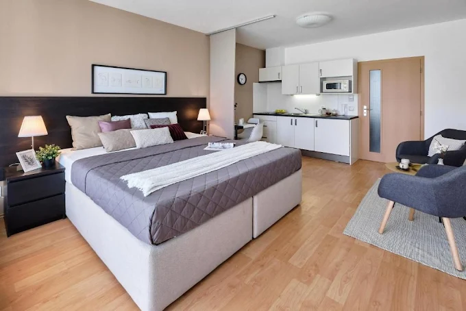 Ložnice s manželskou postelí – Apartmán Vendula Třeboň